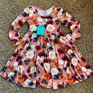 Posh Peanut Pink Floral Long Sleeve Dress